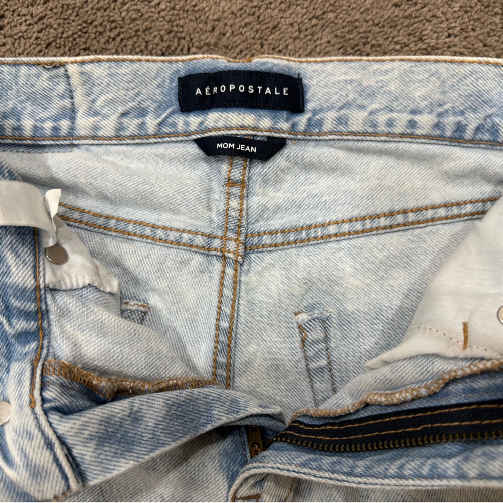 Aeropostale Light Blue Distressed Denim Shorts - Picture 3 of 4